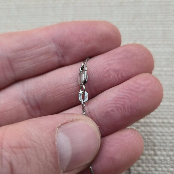 18 Inch Sterling Silver And 14kt Accent Mother Of Pearl Necklace A5550 - Picture 7 of 9